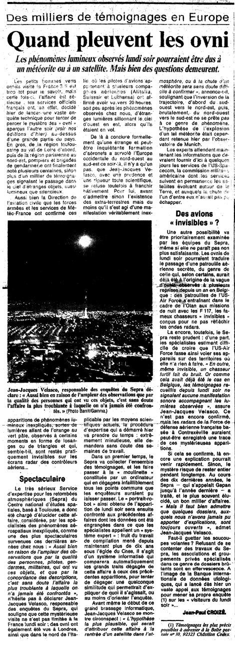 ovni vu à côté d'une grue